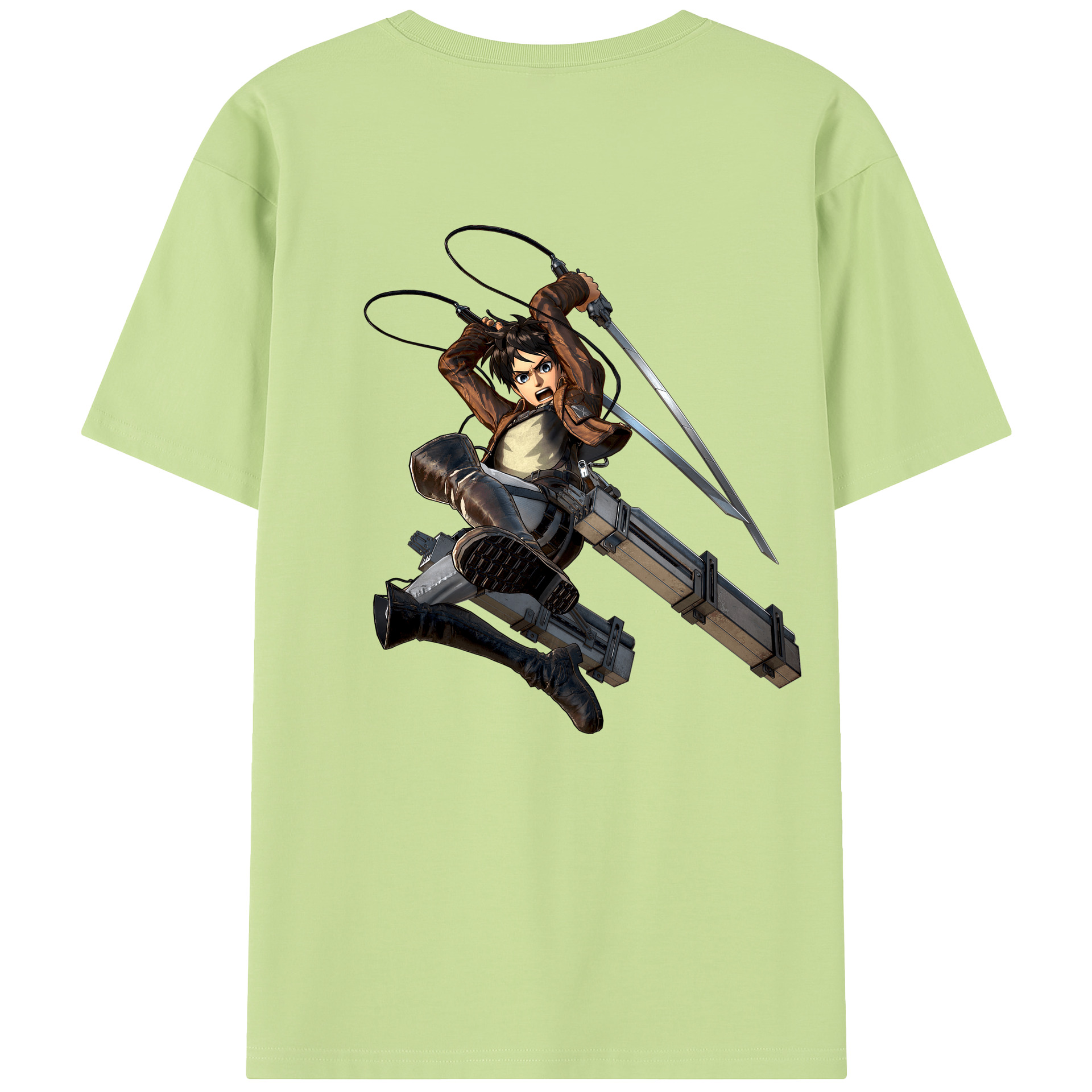 （画像用） 進撃の巨人 エレン･イェーガー Attack on Titan Eren Jäger 綿100％半袖Tシャツ（背面プリント）